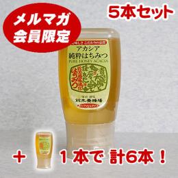 【メルマガ会員限定】アカシア蜂蜜ワンプッシュボトル(300g)【5本セット+1本】